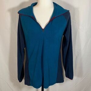 Columbia Blue & Purple Fuzzy Fleece Half-Zip Sweater